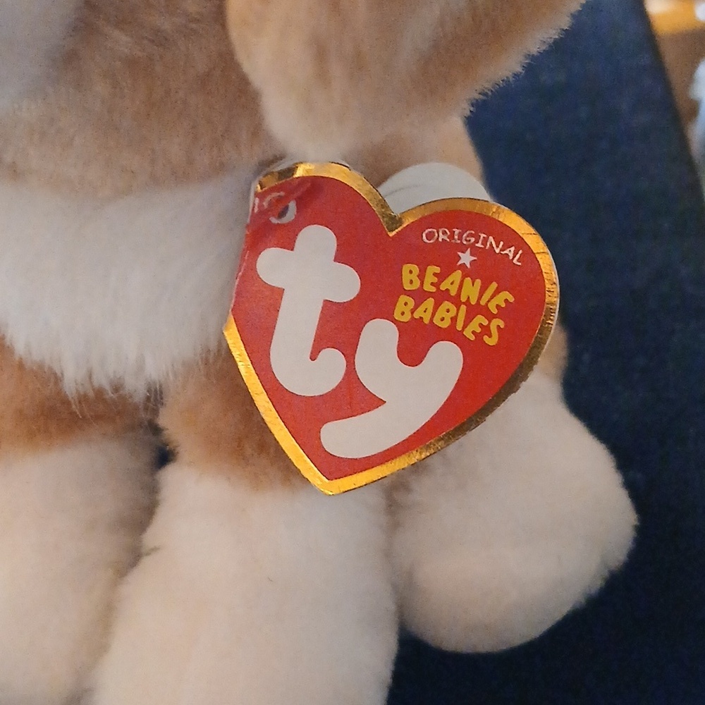 Ty Plush Dog Toy in Brown and White (Franklin) - Picture 2 of 9